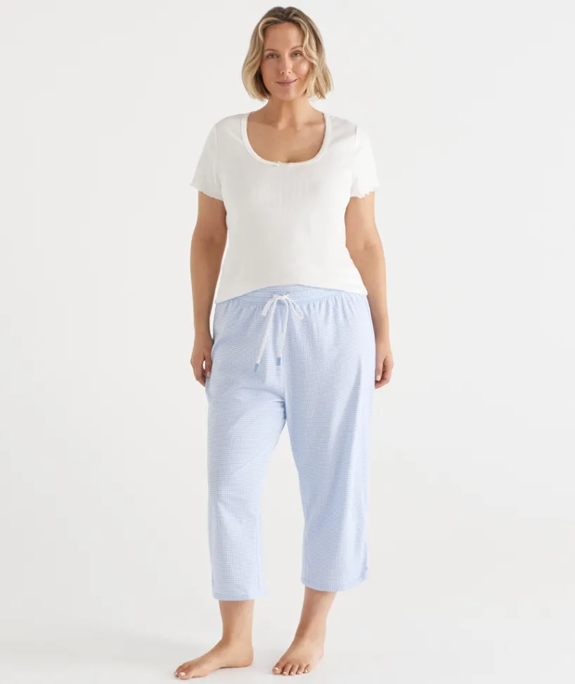Sussan Pyjama Bottoms>Gingham 3/4 Pyjama Pant