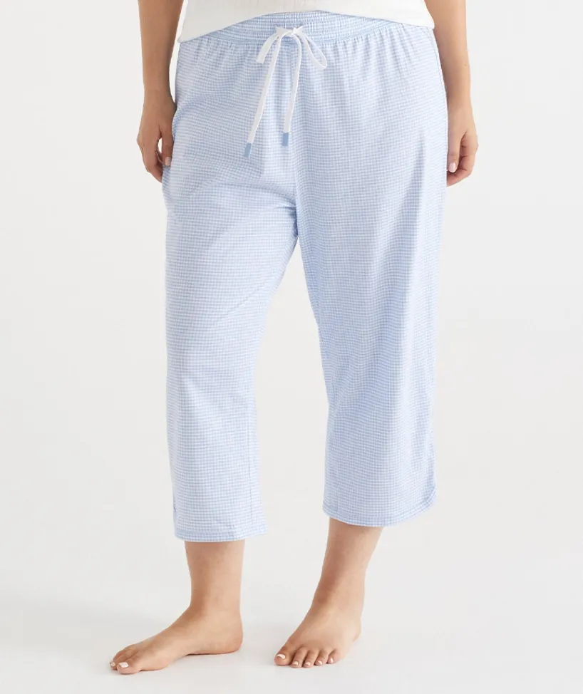 Sussan Pyjama Bottoms>Gingham 3/4 Pyjama Pant