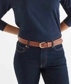 Sussan Belts>Gold Buckle Leather Belt TAN