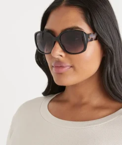 Sussan Sunglasses>Gracie Oversized Sunglasses - BLACK