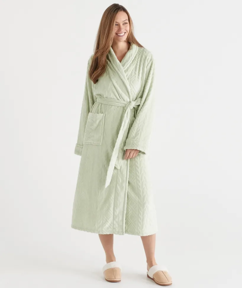 Sussan Dressing Gowns>Jacquard Fluffy Robe