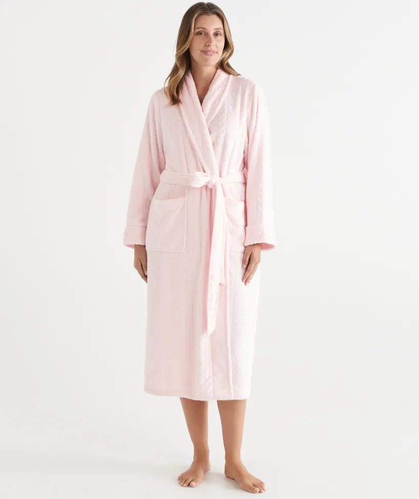 Sussan Dressing Gowns>Jacquard Fluffy Robe