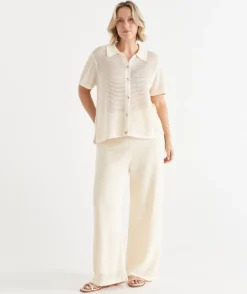 Sussan Pants|Matching Sets>Knit Pointelle Pant BUTTER