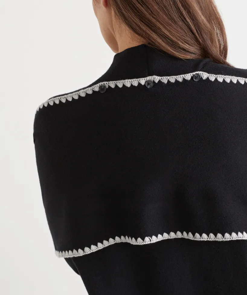 Sussan Jackets & Coats|Knitwear>Knit Scarf Coatigan BLACK