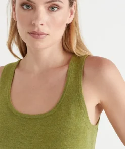 Sussan Tops|Matching Sets>Knit Scoop Tank - MOSS LEAF