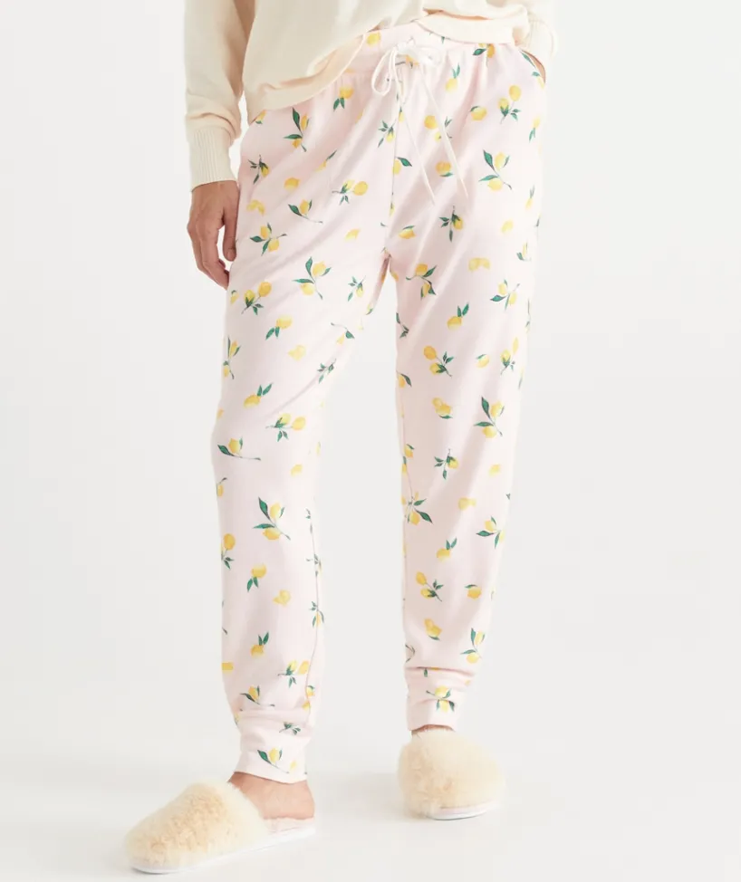 Sussan Pyjama Bottoms>Lemon Print Novelty Pyjama Pant PEACH