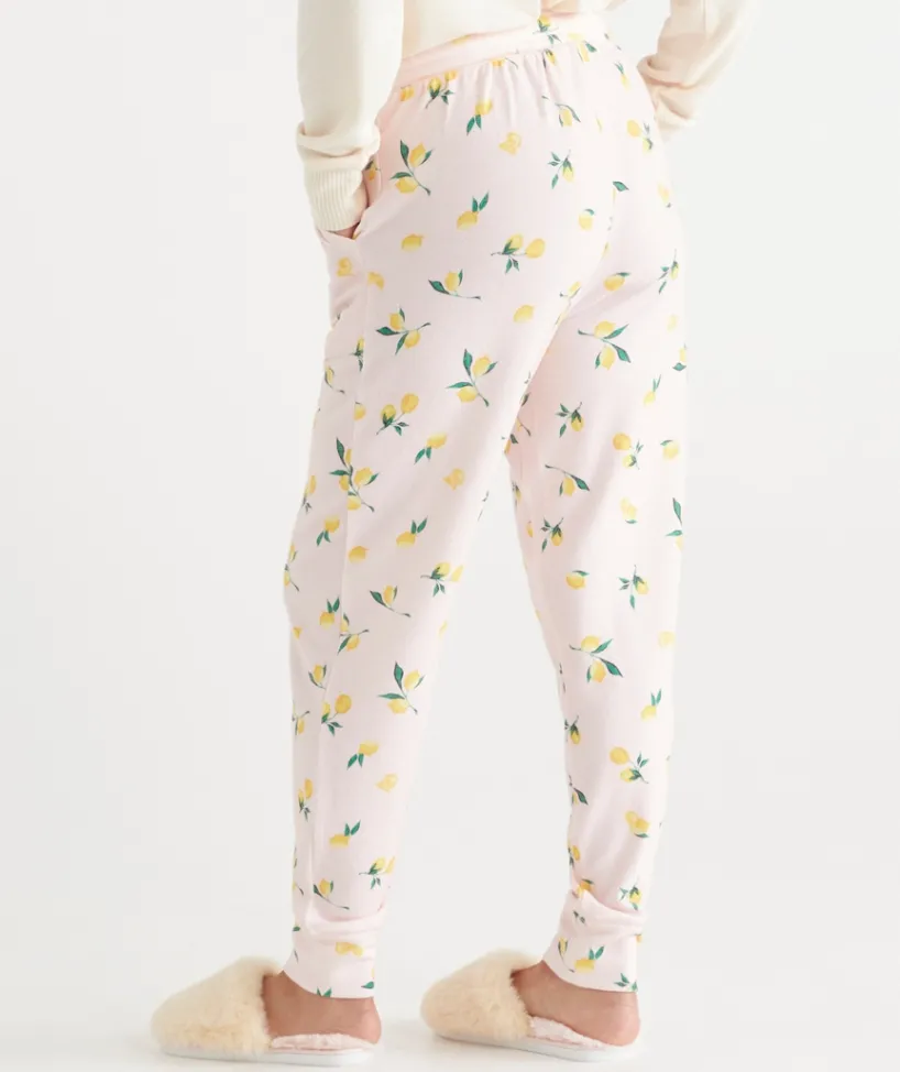 Sussan Pyjama Bottoms>Lemon Print Novelty Pyjama Pant PEACH