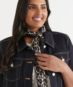 Sussan Knit Accessories|Scarves>Leopard Square Scarf NEUTRAL