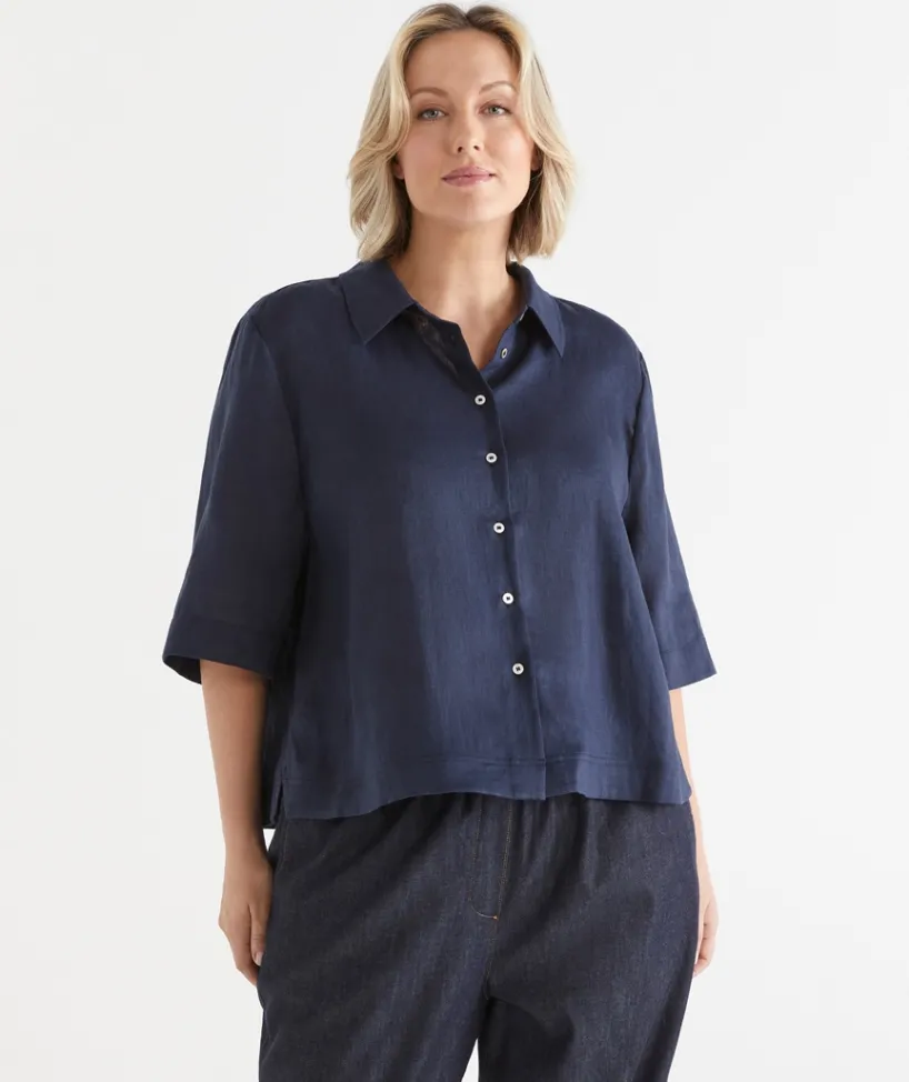 Sussan Tops|Shirts & Blouses>LINEN SS SHIRT