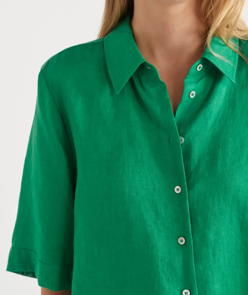 Sussan Tops|Shirts & Blouses>LINEN SS SHIRT