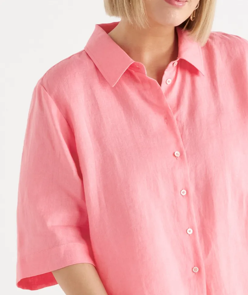 Sussan Tops|Shirts & Blouses>LINEN SS SHIRT