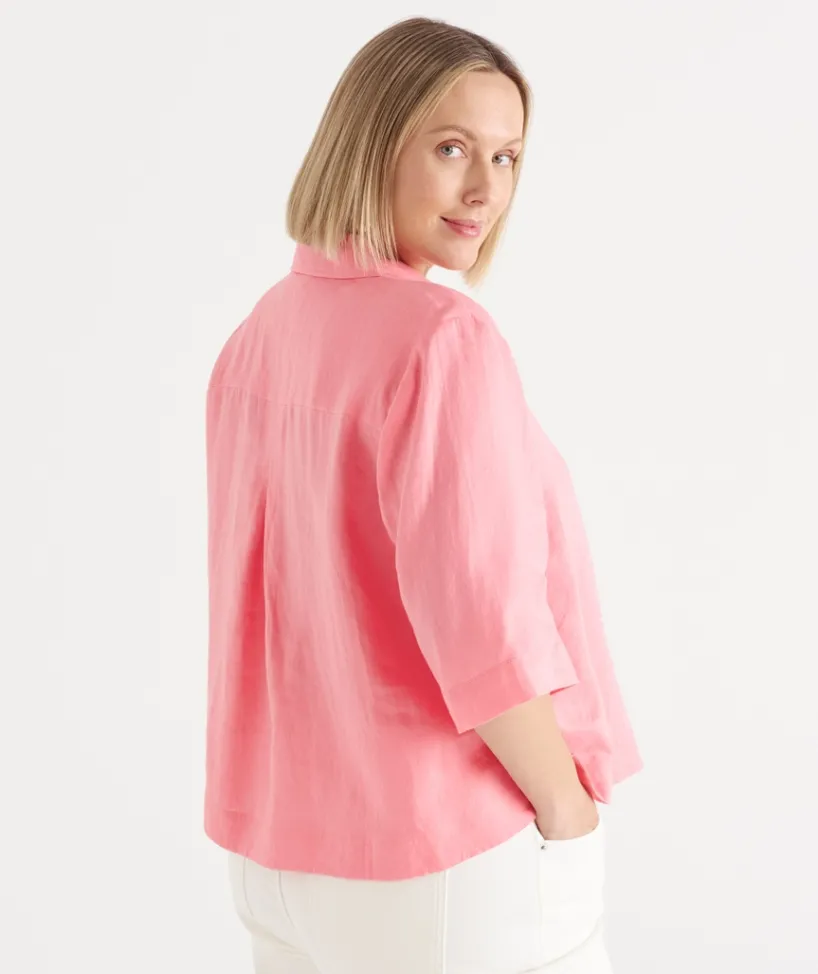 Sussan Tops|Shirts & Blouses>LINEN SS SHIRT