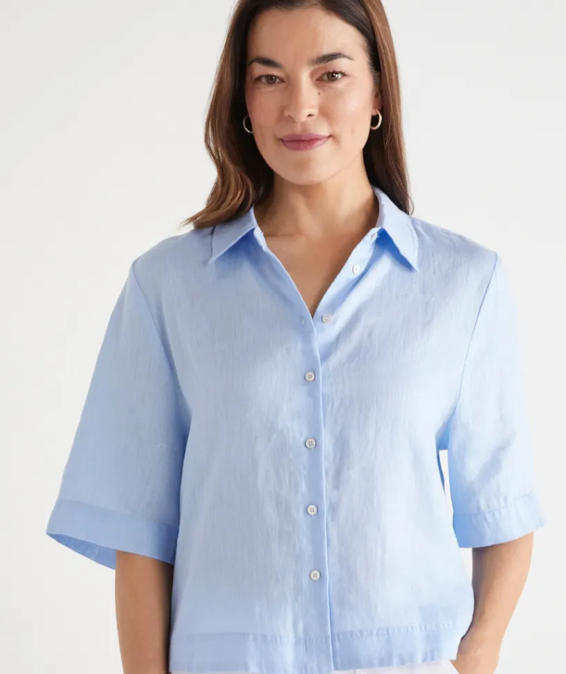 Sussan Tops|Shirts & Blouses>LINEN SS SHIRT