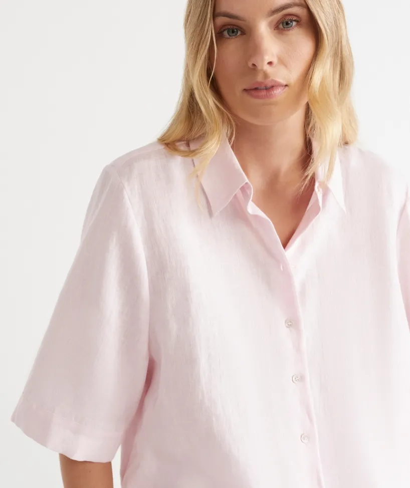 Sussan Tops|Shirts & Blouses>LINEN SS SHIRT