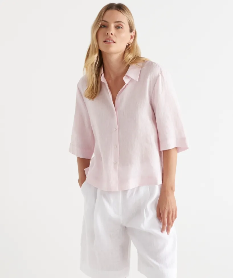 Sussan Tops|Shirts & Blouses>LINEN SS SHIRT