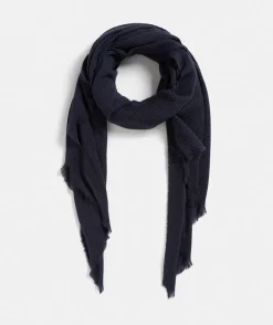 Sussan Knit Accessories|Scarves>Plisse Textured Scarf MIDNIGHT