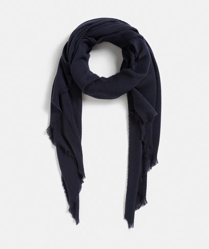 Sussan Knit Accessories|Scarves>Plisse Textured Scarf MIDNIGHT