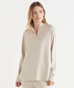 Sussan Tops|Loungewear>Milano Quarter Zip Lounge Jumper