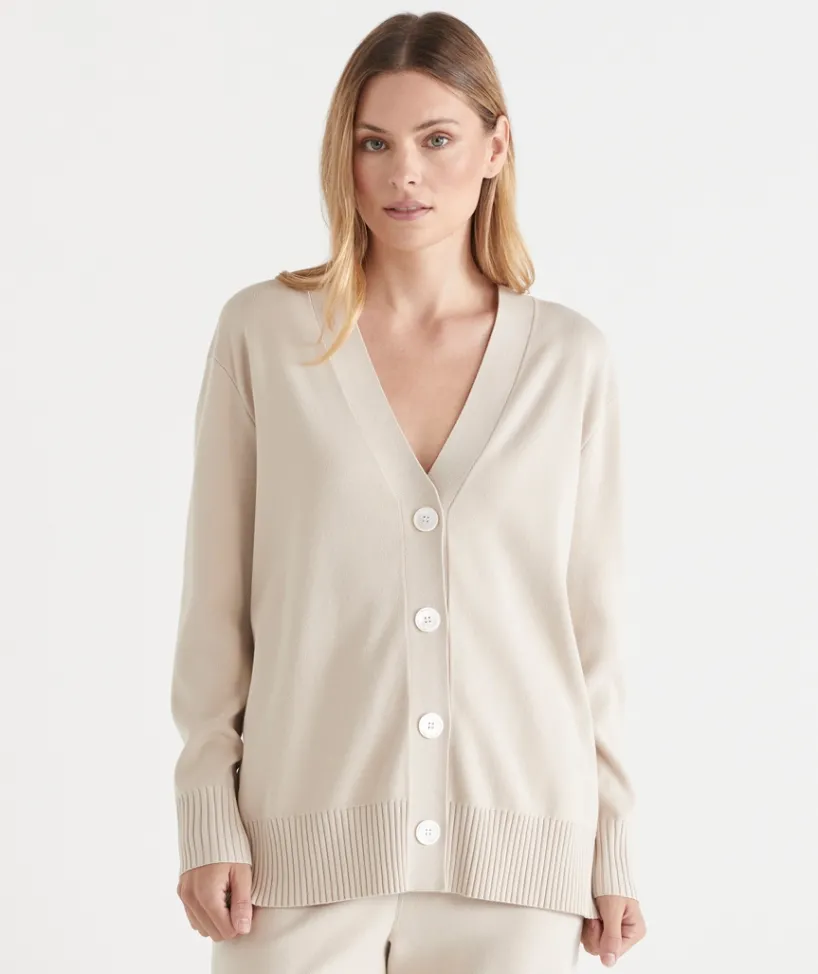 Sussan Loungewear|Lounge Sets>Milano V Neck Lounge Knit Cardigan