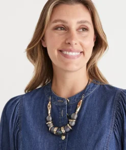 Sussan Jewellery>Metallic Statement Necklace NAVY