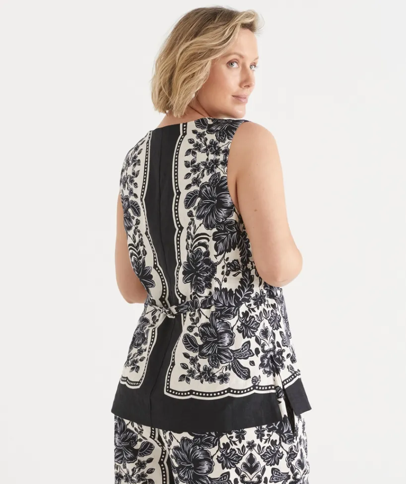 Sussan Tops|Matching Sets>Noir Bloom Longline Vest BLACK