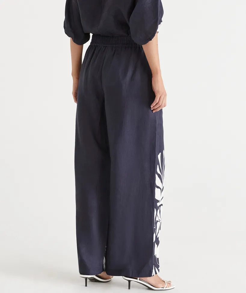 Sussan Pants|Matching Sets>Palm Placement Wide Leg Pant MIDNIGHT