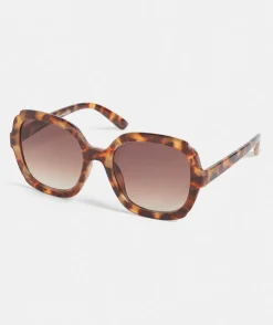Sussan Sunglasses>Parla Dark Tort Oversized Sunglasses TORTOISE SHELL