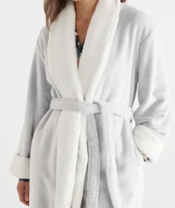 Sussan Dressing Gowns>Plush Robe SILVER MARLE