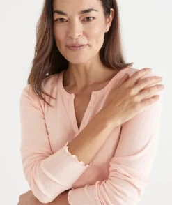 Sussan Women's Pyjama Tops>Pointelle Long Sleeve Pyjama Top