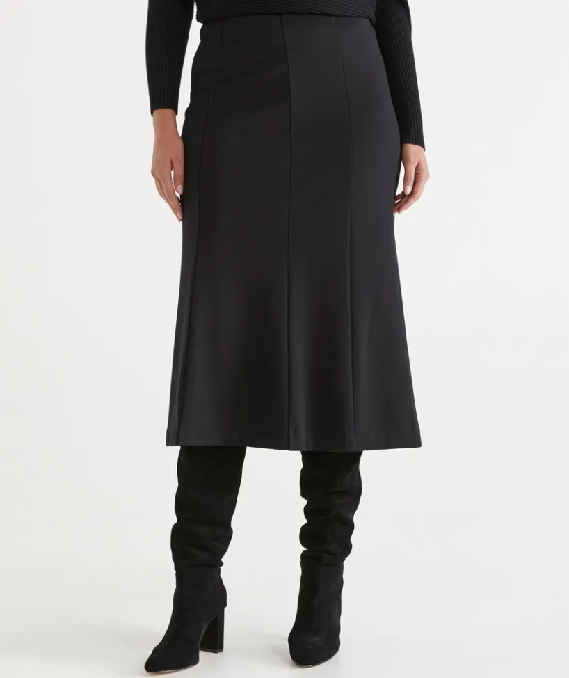 Sussan Skirts>Ponte A-Line Midi Skirt