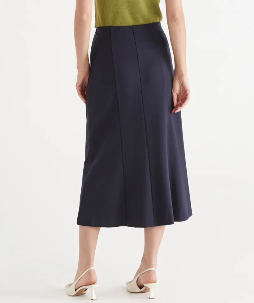 Sussan Skirts>Ponte A-Line Midi Skirt