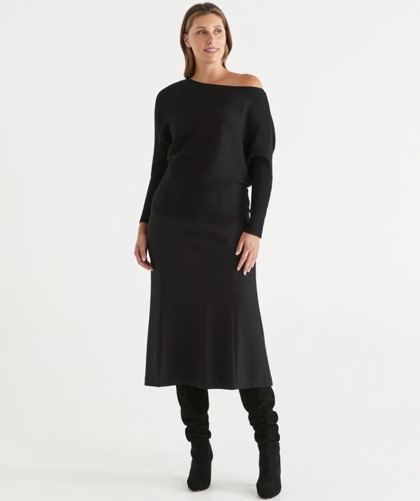 Sussan Skirts>Ponte A-Line Midi Skirt