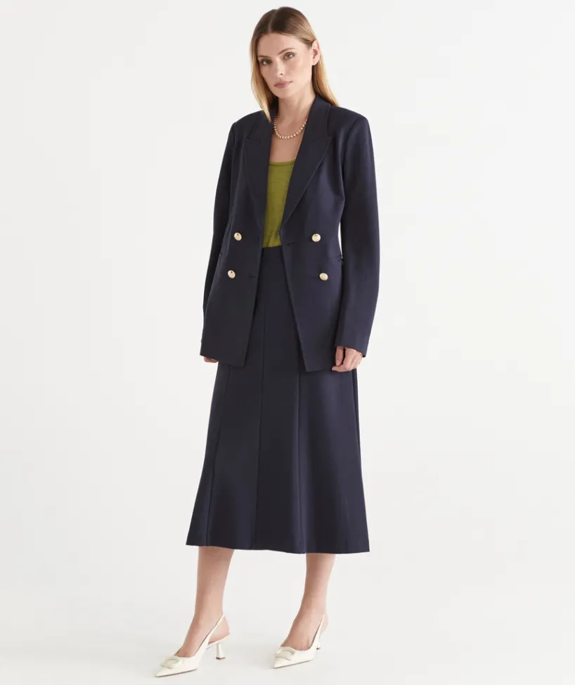 Sussan Skirts>Ponte A-Line Midi Skirt