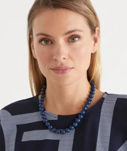 Sussan Jewellery>Resin Beaded Necklace - NAVY