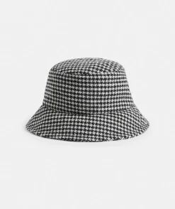 Sussan Hats>Reversible Check Print Bucket Hat COFFEE