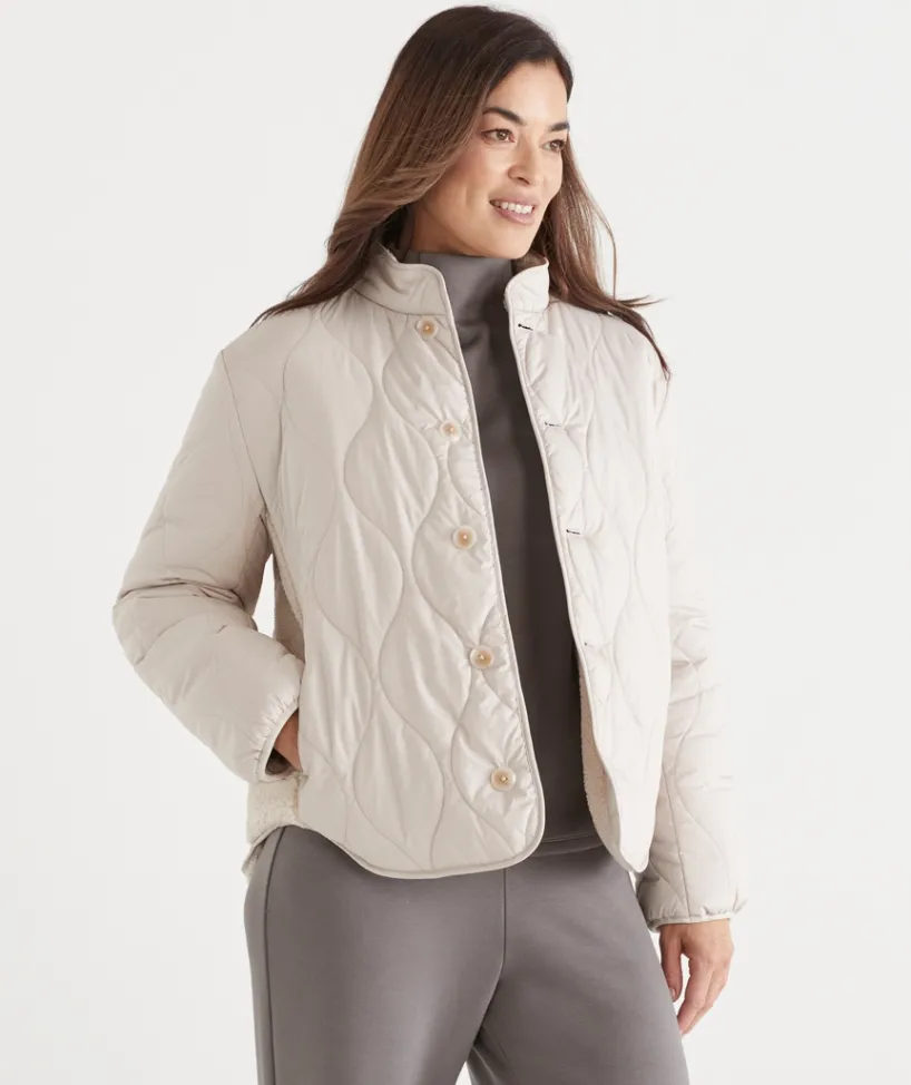 Sussan Jackets & Coats|Jackets>Reversible Puffer Jacket DOVE