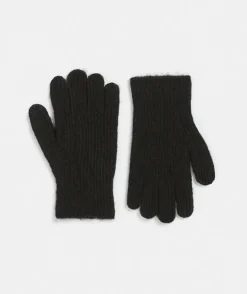 Sussan Knit Accessories|Gloves>Rib Knit Gloves - BLACK