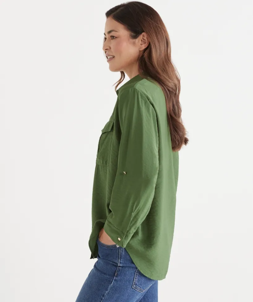 Sussan Tops|Shirts & Blouses>Roll Tab Sleeve Shirt