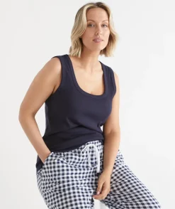 Sussan Women's Pyjama Tops>Scoop Shelf Bra Pyjama Tank