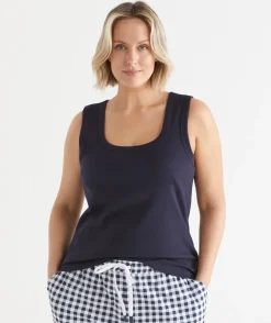Sussan Women's Pyjama Tops>Scoop Shelf Bra Pyjama Tank