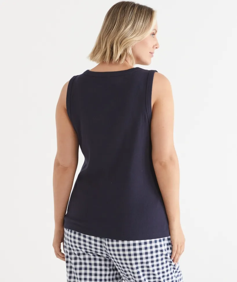 Sussan Women's Pyjama Tops>Scoop Shelf Bra Pyjama Tank