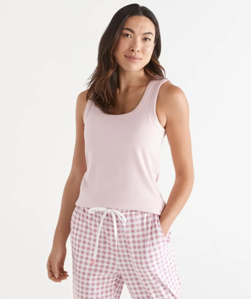 Sussan Women's Pyjama Tops>Scoop Shelf Bra Pyjama Tank