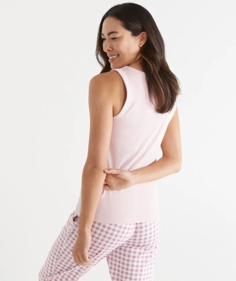 Sussan Women's Pyjama Tops>Scoop Shelf Bra Pyjama Tank