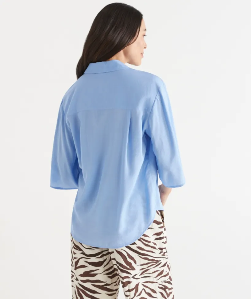 Sussan Tops>Short Sleeve D Ring Shirt CERAMIC