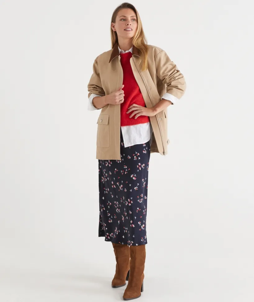 Sussan Tops|Knitwear>Short Sleeve Fluffy Knit Top ROUGE