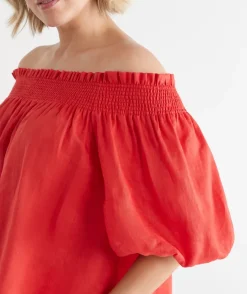 Sussan Tops>Short Sleeve Off The Shoulder Top RED