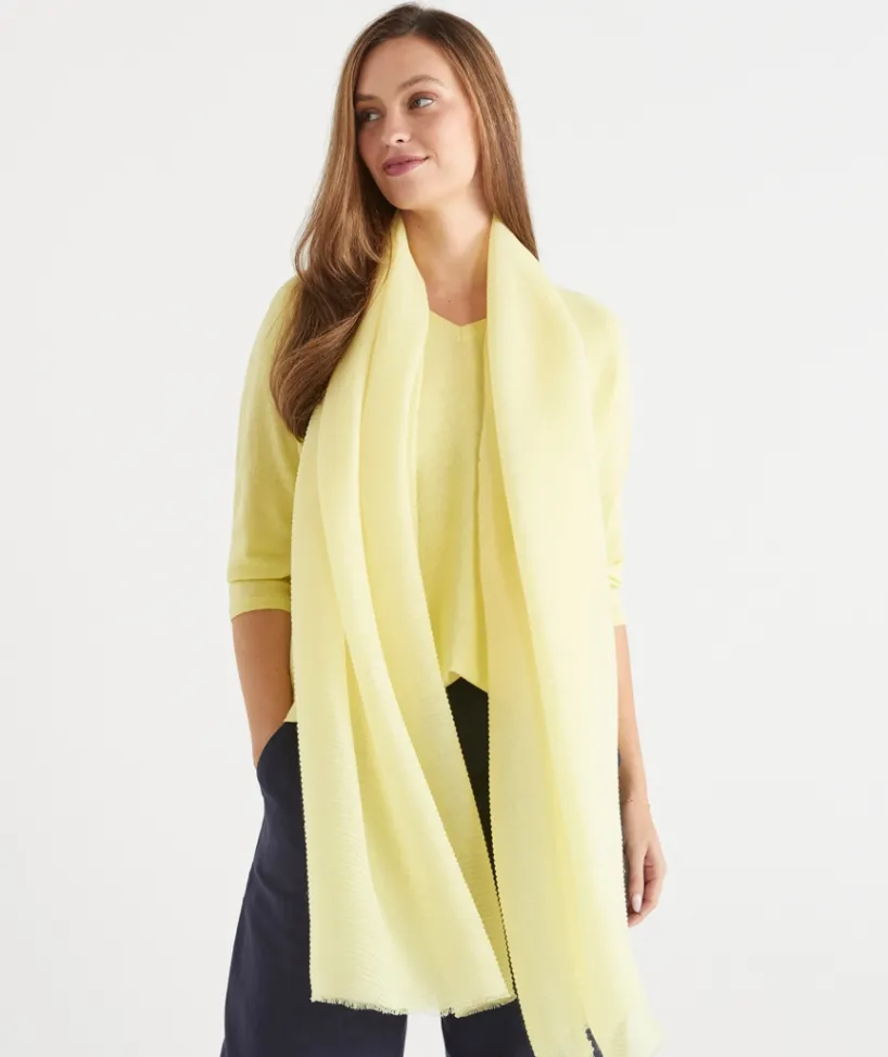 Sussan Scarves>Soft Plisse Scarf - Yellow LEMON SORBET