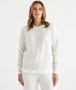 Sussan Tops|Loungewear>SOHO Embroidered Jumper SNOW MARLE