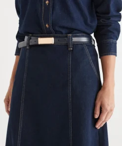 Sussan Belts>Solid Buckle Belt MIDNIGHT