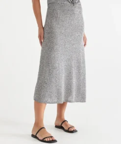 Sussan Matching Sets|Skirts>Speckled Knit Midi Skirt SLATE